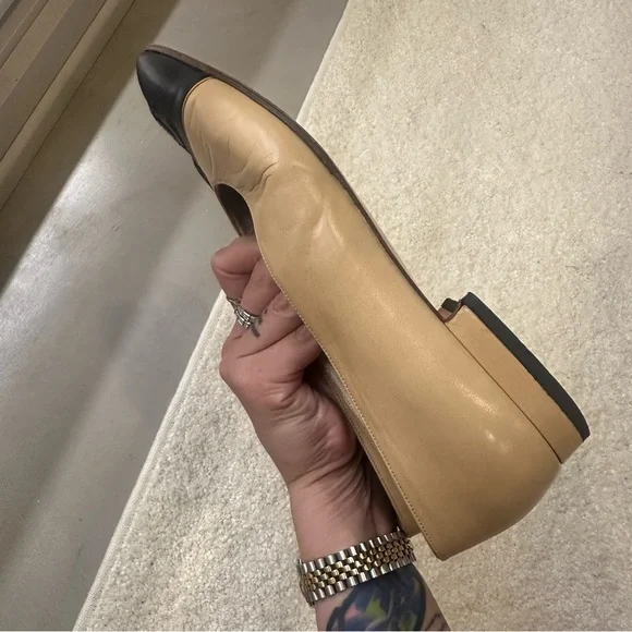 Vintage Chanel two tone ballerina flats 37.5 - Picture 8 of 10